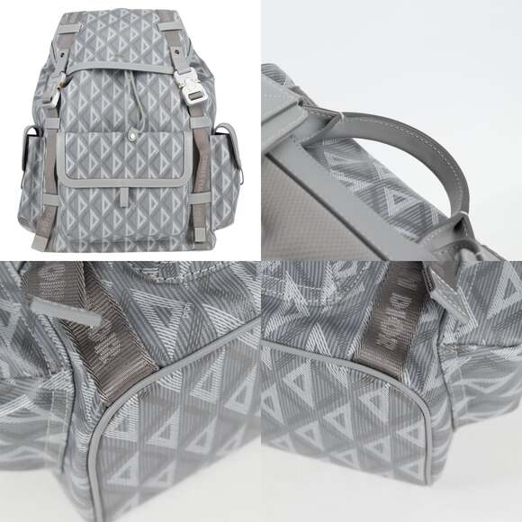 DIOR CD Diamond Backpack Pvc Gray - Picture 11 of 14